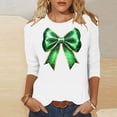 thumbnail image 2 of Womens Funny St Patricks Day Shirts 3/4 Sleeve Crewneck Green Graphic Comfy Casual Loose Fit Tee Shirts Pullover Tops (L, White), 2 of 5