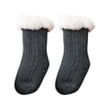 thumbnail image 3 of Gyujnb Baby Boy Girl Solid Ankle Crew Socks with Grips Toddler Kids Unisex Fleece Lined Warm Thick Cotton Socks, 3 of 7