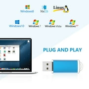 TOPESEL 10 Pack 8GB USB Flash Drive USB 2.0 Memory Stick Bulk Thumb Drive Pen Drive Blue