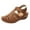 Brown, variant on Soft Leather Closed Toe Vintage Anti-Slip Sandals For Women High-quality Brown 40