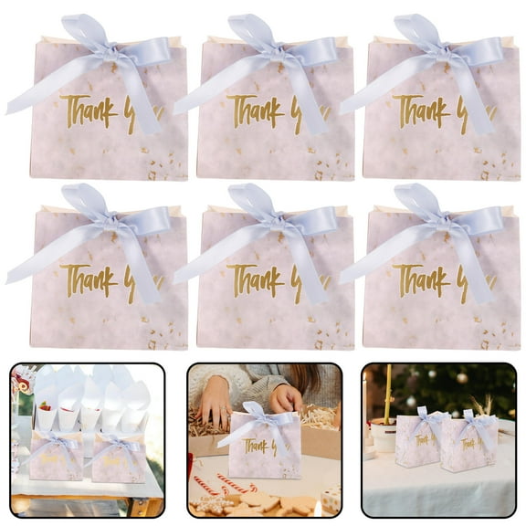 FRCOLOR  10 Pcs Marble Pattern Gift Bag Paper Party Wedding Sweet Bags