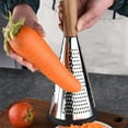 thumbnail image 3 of Clearance Sale! Dusknt Shaver, Grater, Multifunctional Wiper For Home Cheese Grater Wooden Handle Vegetable Grater Kitchen Three Sided Conical Planer, a Grater, Silver, 3 of 9
