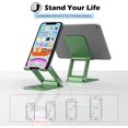 thumbnail image 4 of soporte Tlphone - Vert Bureau Soporte Smartphone Rglable Et Pliable, Porte Telefono En Aluminio Compatible Avec Iphone 14 13 Pro Max Mini 12 11, 4 of 5