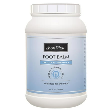 Bon Vital' Original Foot Balm, Foot Cream for Dry Skin & Cracked Heels, Moisturize Feet & Speed Healing of Blisters & Abrasions on Heel, Increase Circulation in Feet, 1 Gallon Jar