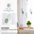 thumbnail image 5 of ZOPZO Sheer Window Curtains, Faux Linen Leaves Embroidered, Light Green/Dark Green, 52W x 63L Inch, Rod Pocket Drapes for Bedroom Living Room, 2 Panels, 5 of 6
