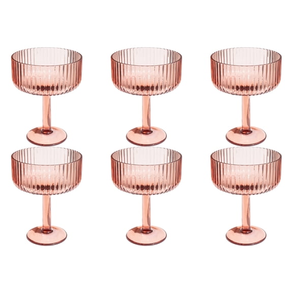 Mesa Acrylic Coupe Glass - Pink - 14 oz - Set of 6
