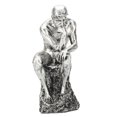 thumbnail image 2 of Thinking Man Figurine, 9.8 Inch Compact Handmade Thinker Sculpture Wide Application Abrasion Resistant  for Living Room Gold,Silver,Sandstone, 2 of 7