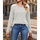 thumbnail image 4 of Camisas de Larga y Cuello Redondo para Mujer, Corte Holgado, Estilo Túnica Informal Elegante, Suéter, Ropa de Otoño e Invierno Gris XXL, 4 of 10