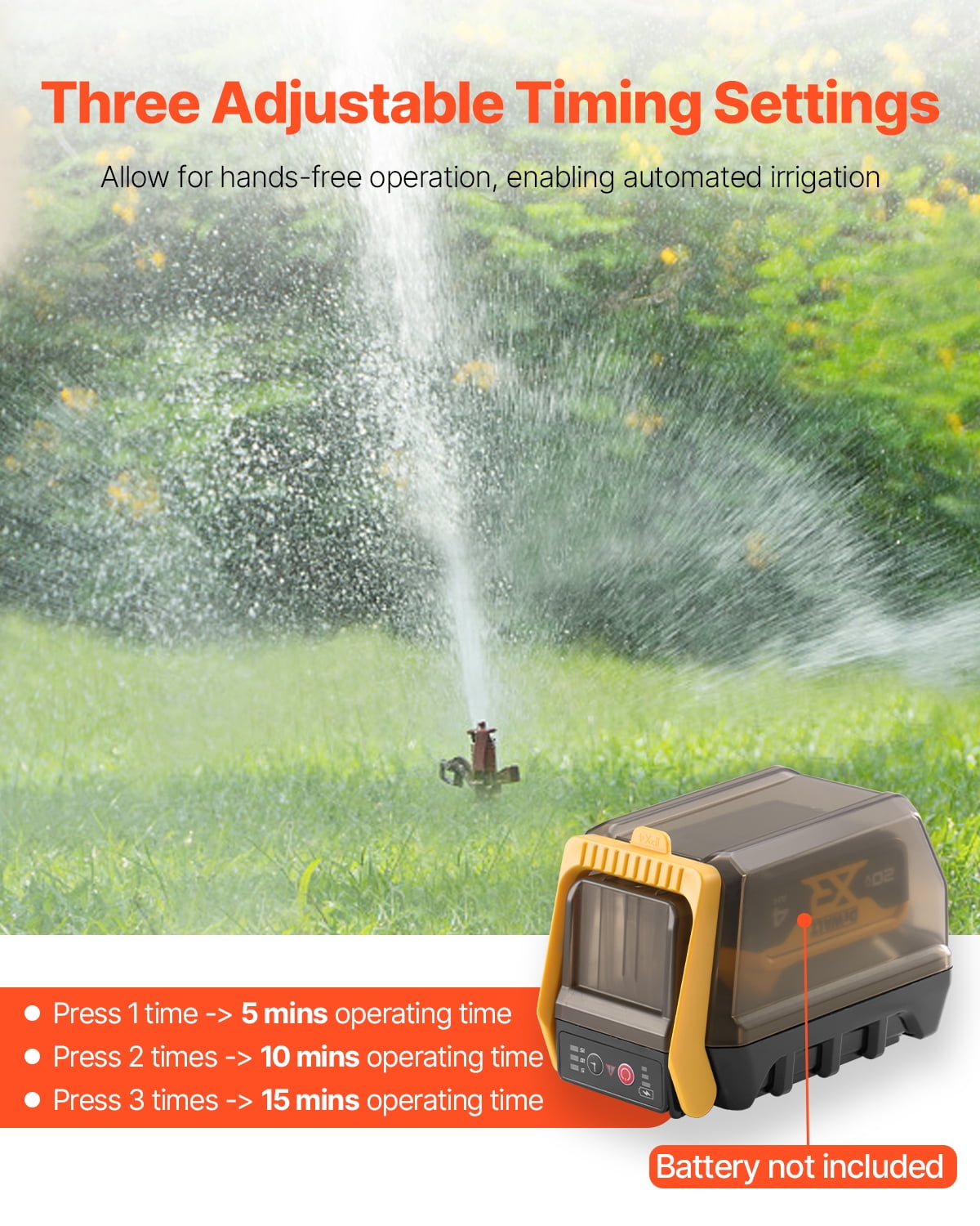 VEVOR Cordless Submersible Water Transfer Pump, 528GPH, Portable Sump Pump with G3/4" Garden Hose, Compatible with Dewalt 20V MAX Battery (No Battery), Electric Utility Pump for Pool, Garden, Pond