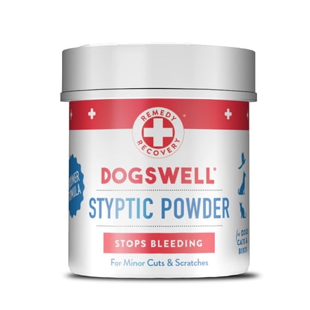 DOGSWELL Remedy Recovery Styptic Blood Stopper Powder for Dogs & Cats 1.5 oz. Container RED5