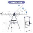 thumbnail image 3 of Clothes Drying Rack, KK KINGRACK Foldable Drying Rack with 2 Gullwings & Height-Adjustable, Large-Capacity Laundry Drying Rack, Indoor Outdoor, Stainless Steel, 3 of 9