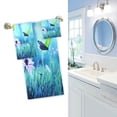 thumbnail image 3 of Dreamtimes Magic Forest Butterfly Flowers Soft Luxury Decorative Set of 3 Towels, 1 Bath Towel+1 Hand Towel+1 Washcloth, Multipurpose for Bathroom, Hotel, Gym, Spa and Beach, 3 of 5