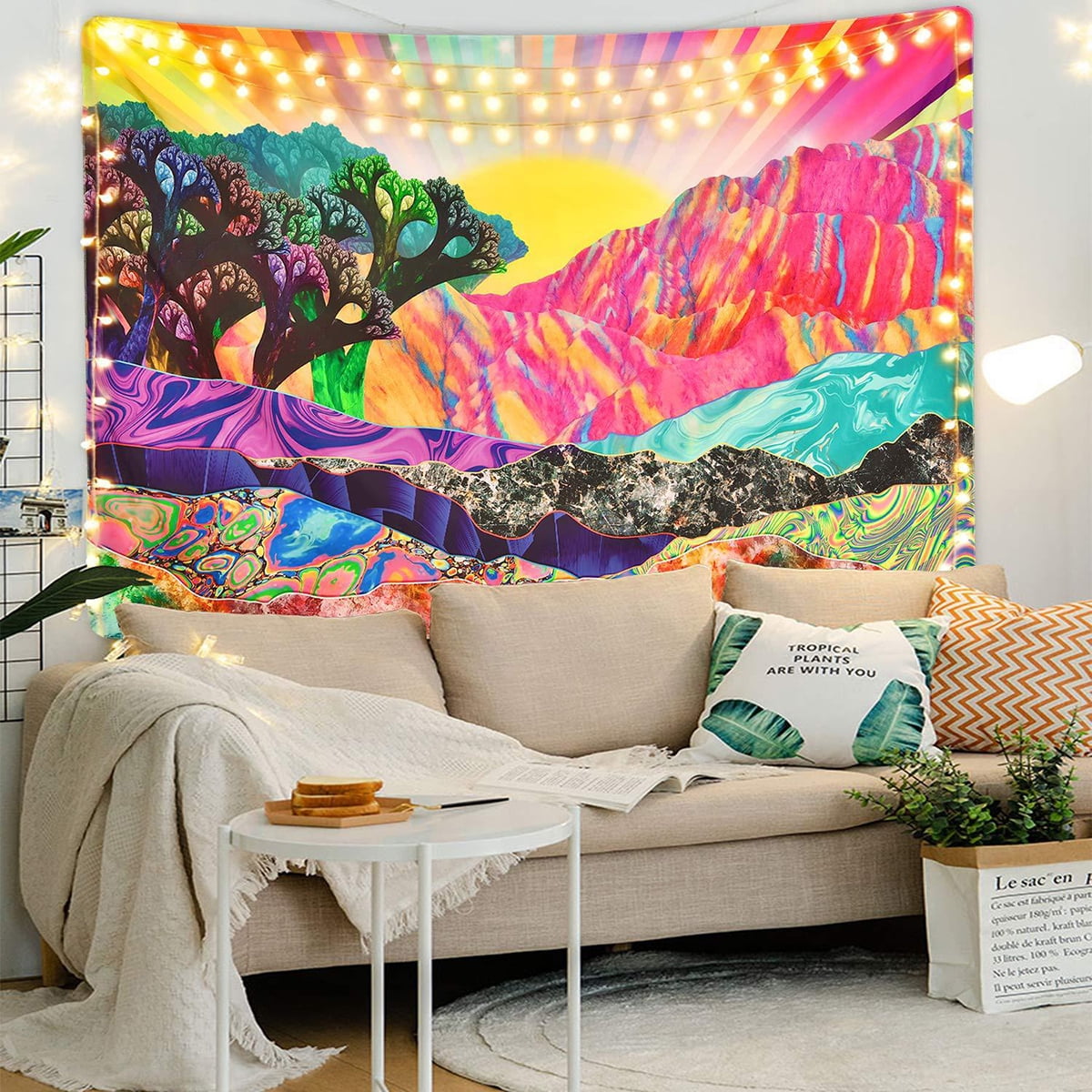 Printing Psychedelic Background Cloth Painting Wall Hanging Tapestry Home Decor 