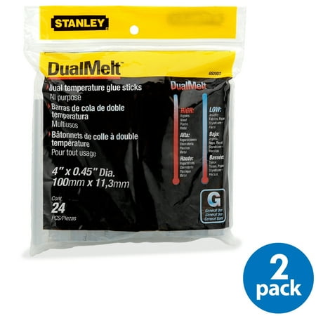 Stanley Bostitch Dual Temperature Glue Sticks, 24 per pack, Pack of 2
