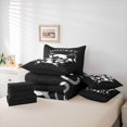 thumbnail image 6 of Erosebridal Ice Hockey Games Kids 7pcs Bedding Comforter Set,Cute Coquette Bow Queen Bedding Sets For Girls,Reversible black, 6 of 7