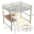 thumbnail image 4 of MODERNLUXE Metal Full Size Loft Bed with Desk and Shelf, Silver, 4 of 11
