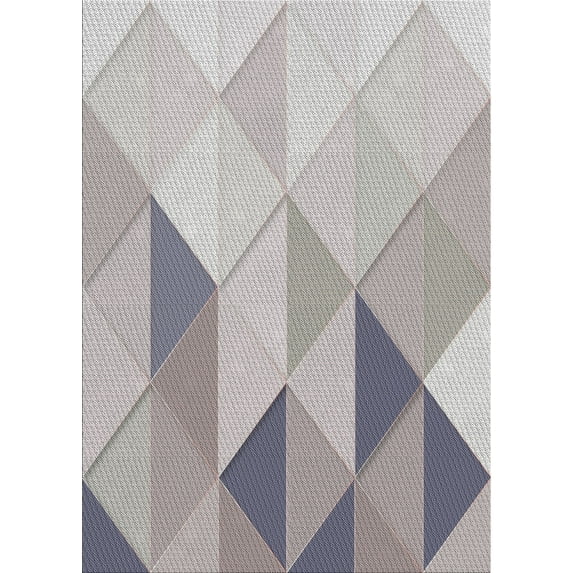 Ahgly Company Indoor Rectangle Patterned Dark White Beige Novelty Area Rugs, 8' x 12'