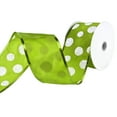 thumbnail image 3 of Glittered Jumbo Polka Dots Satin Wired Ribbon, 2-1/2-Inch, 10-Yard - Kiwi, 3 of 3