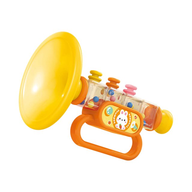 Juguetes de trompeta, juguetes para bebés, niños pequeños, regalos musicales de cumpleaños, animales de dibujos animados, juguetes con altavoz pequeño Amarillo