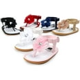 thumbnail image 4 of Infant Baby Girls Sandals Soft Sole T-Strap Toddler Flats First Walkers Summer Shoes, 4 of 7