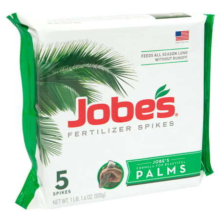 Jobe’s Palm Tree Fertilizer Spikes 10-5-10 Time Release Fertilizer for All Outdoor Palm Trees, 5 Spikes Per Package, Pre-measured palm tree.., By (Best Fertilizer For Palm Trees)