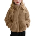 thumbnail image 2 of Wxirdiow Toddler Fleece Jacket Girls Jacket Coat Winter Warm Fluffy Tie Dye Fleece Jackets Cardigans Cute Comfy Casual Fashion Kids Outwear Coffee Size,10-11 Years, 2 of 4