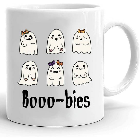 Funny Halloween Coffee Mug, Ghost Boob Mug, Halloween Ghost Gifts, Spooky Mug, Happy Halloween Holiday Mug, Retro Spooky Season Mug Pumpkin Halloween Mug Boo Ghost Mugs Fall Gift