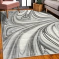thumbnail image 3 of Abstract Decorative Rug, Mix of White and Black Hallucinatory and Surreal Liquid Marble Graphic Design Style Art, Quality Carpet for Bedroom Dorm and Living Room, 6 Sizes, Grey, by Ambesonne, 3 of 4
