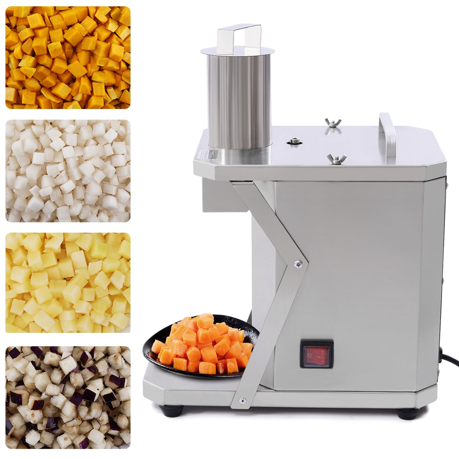  Electric Vegetable Dicer Commercial Food Chopper Dicer with  8/10/12mm Blades Stainless Steel Automatic Fruit and Vegetable Cutter for  Onions Potatoes Carrots Cucumber : Home & Kitchen
