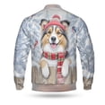 thumbnail image 2 of Playful Shetland Sheepdog Welcomes Winter Snowy Day with Cardinal Bird All Over Print 3D Baseball Jacket Sheltie Dog Lover Gifts Bomber Jacket Softball - 12017, 2 of 6