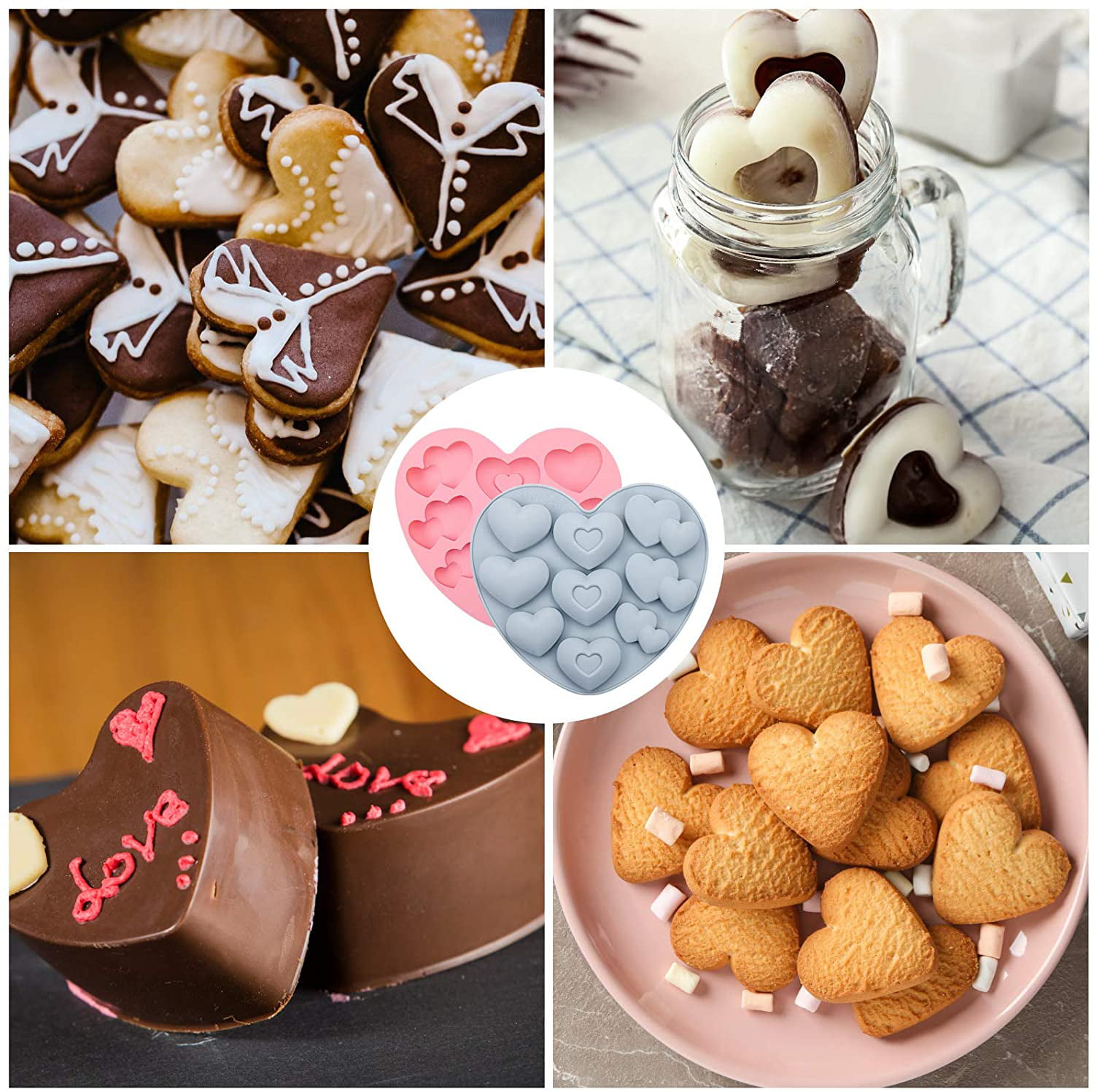 Valentine's Dessert Idea: Heart Cake Gems - Yummy Gummy Molds