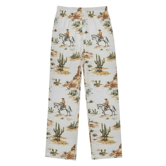 joogoo Western Cowboy Horses Pajama Pants Pj Bottoms Sleepwear Lounge L