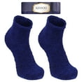 thumbnail image 4 of KESYOO - 3 pares de calcetines de color liso para hombre, suaves y esponjosos, gruesos y cálidos, de forro polar coral, para dormir en invierno, talla única (azul), 4 of 5