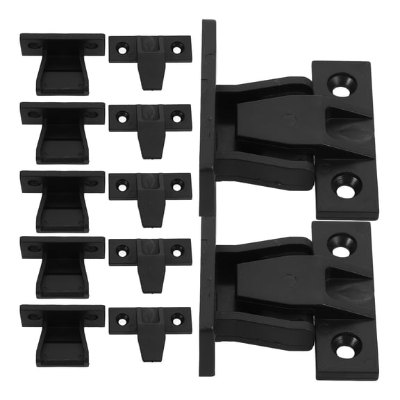 LEORX 12Set Black Plastic Cabinet Clips for Adjustable Support and Stability in