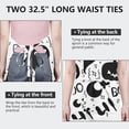 thumbnail image 6 of Black and White Halloween Doodle Apron-Garden Aprons for Women with Pockets-Cotton Linen Waterproof Kitchen Cooking Gardening Aprons Adjustable for Kitchen,Cooking,BBQ and Salon 32"x27", 6 of 7