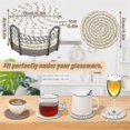 thumbnail image 2 of 8 Pcs Drink Coasters With Holder, 4 Colors Absorbent Coasters For Drinks, Cotton Woven Coaster Set, 2 of 5