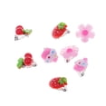 thumbnail image 2 of EeaseMX 8 pendientes de clip para niñas, adornos para fiestas (fresa, cereza, helado y flor, 2 pares cada uno), 2 of 7