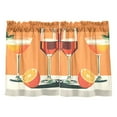 thumbnail image 7 of Yayeee Kitchen Curtains Tier Pair Light Filtering 27"x24" Rod Pocket Short Cafe Window Panel, Orange Glasses, 7 of 7