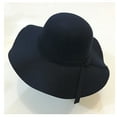 thumbnail image 4 of Magik Vintage Women Ladies Wide Brim Floppy Warm Wool Blend Felt Hat Trilby Bowler Cap (Black), 4 of 7