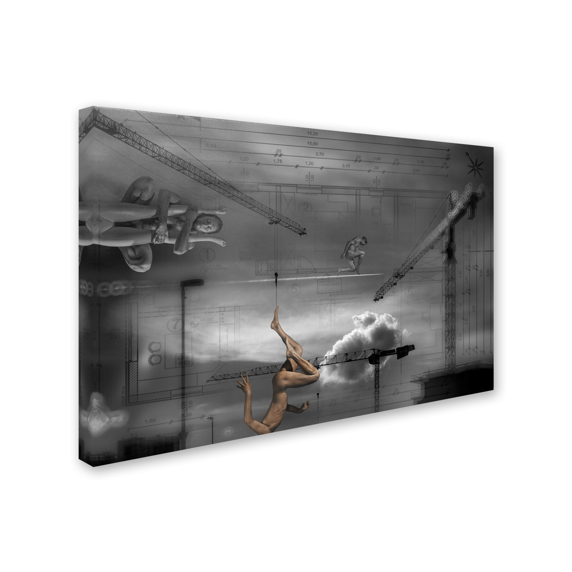 Trademark Fine Art 'Construction Of Babylon Tower' Canvas Art by Darte Pistov