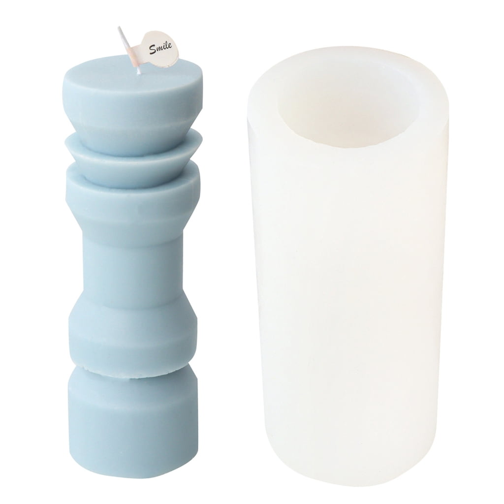 3D Pillar Candle Mold, Non Stick Easy to Demold for DIY Candle Plaster Resin Craft Home Decor, Epoxy Resin Casting