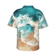 thumbnail image 3 of Daiia Ocean Wave Crash Hawaiian Shirt for Men Gentle Cotton Regular Short Sleeve Casual-3X-Large, 3 of 9