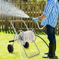 thumbnail image 6 of Favory Hose Reel Cart, Hold Up to Hose (Hose Not Included), Garden Water Hose Carts Mobile Tools with Wheels, Heavy Duty Powder-coated Steel Outdoor Planting for Garden, Yard, Lawn,175ft, 6 of 9