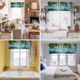 thumbnail image 5 of Summer Leaf Valance Curtain Watercolor Green Branch Blue Lake Water Country Window Valances Rod Pocket Short Curtains Window Treatments for Kitchen Bedroom Bathroom Laundry 60" x 18", 5 of 9