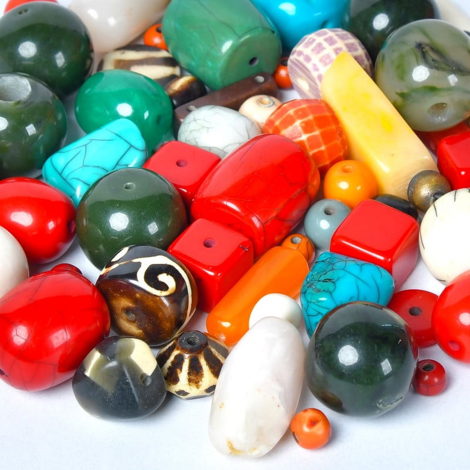 Craft Attic Assorted Resin Beads for Jewelry Making, 1/2 LB bag