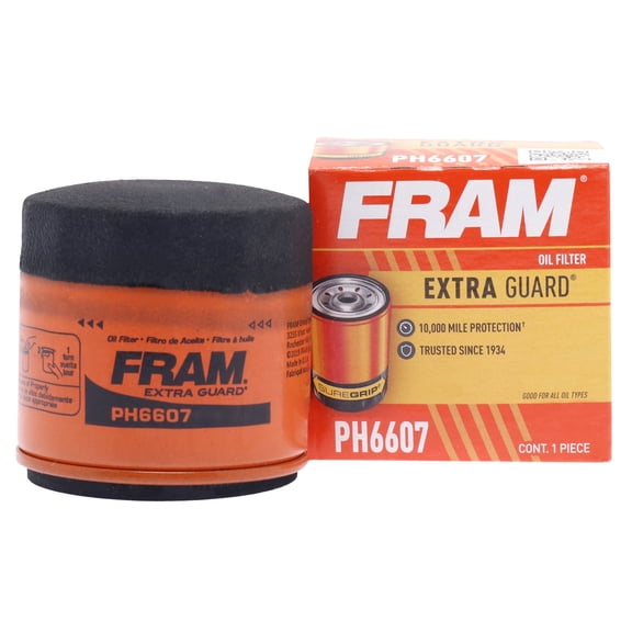 FRAM Extra Guard Oil Filter, PH6607, 10K Miles, Replacement Oil Filter Fits Select Vehicles