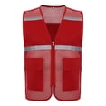thumbnail image 1 of inlzdz Safety Vest for Men Women High Visibility Vest Safe Reflective Top Reflective Strips Work Red 180, 1 of 7
