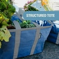 thumbnail image 6 of CleverMade Adult Collapsible Fabric Reusable Eco Bag Tote, Blue/Grey, 1pk, 6 of 7