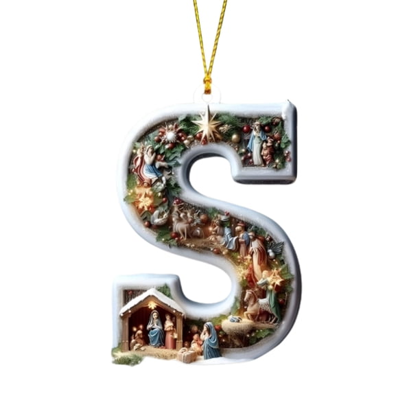 Decoraciones Del Árbol de Navidad 26 Letras Decoración Del Árbol de Navidad Colgante Ornamentos Del Árbol de Navidad Ornamentos de Navidad Personalizados Decoración de Navidad Decoración Colgante Del