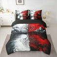 thumbnail image 2 of Manfei Tree Of Life 7-Piece Bedding Comforter Set,Natural Landscape King Bedding Sets,Red Gray Black Bed Sheets For Men Women,Ultra Soft Home Decor Reversible, 2 of 8
